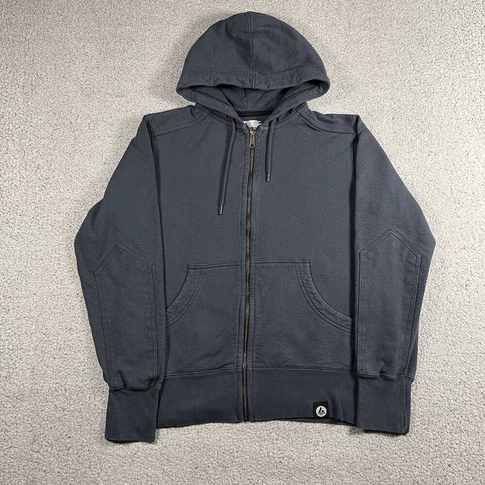American Giant Hoodie Mens M Blue Made USA Full Zip Heavy Cotton Work Sweatshirt